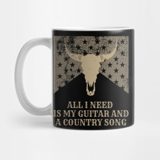 All I need is my guitar and a country song Retro Vintage Country Music Mug